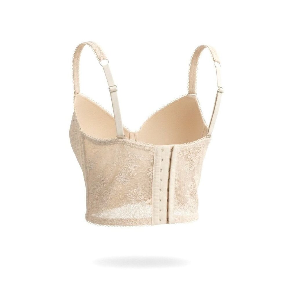 Victorias‎ Secret Dream Angels Long-Line Bralette 34DD White Lace Overlay - Picture 2 of 8